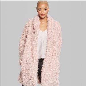 Wild Fable dusty rose Faux Fur teddy coat